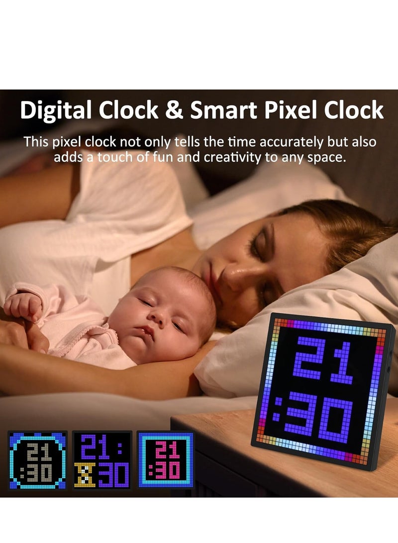 MOXOM LED Pixel Display, 32x32 Programmable Art Panel, App Control, Digital Clock, Room Decor, Pixel Art display, Pixel Gaming Accessories, Create Graffiti, Animations  - Image 4