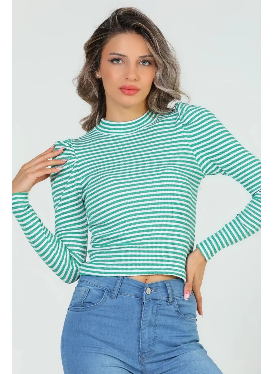 Gülseli Gulseli Women Princess Sleeve Striped Body Blouse