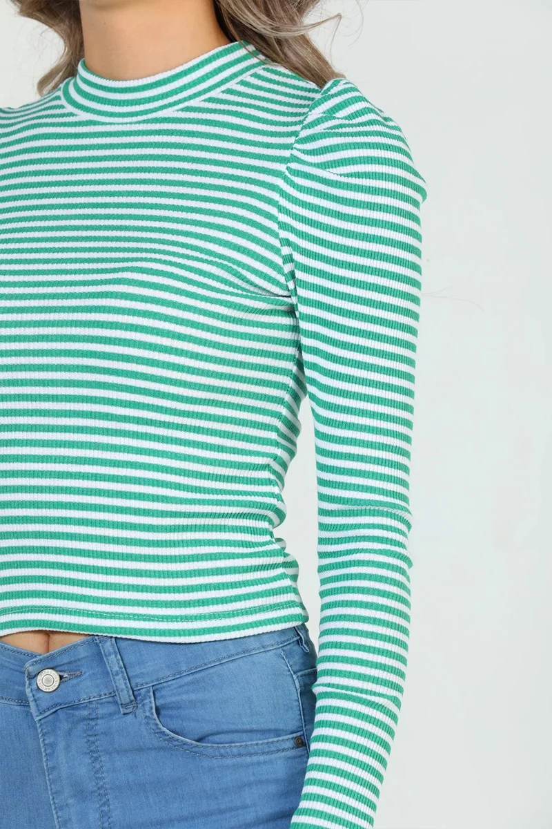 جولسلي Gulseli Women Princess Sleeve Striped Body Blouse