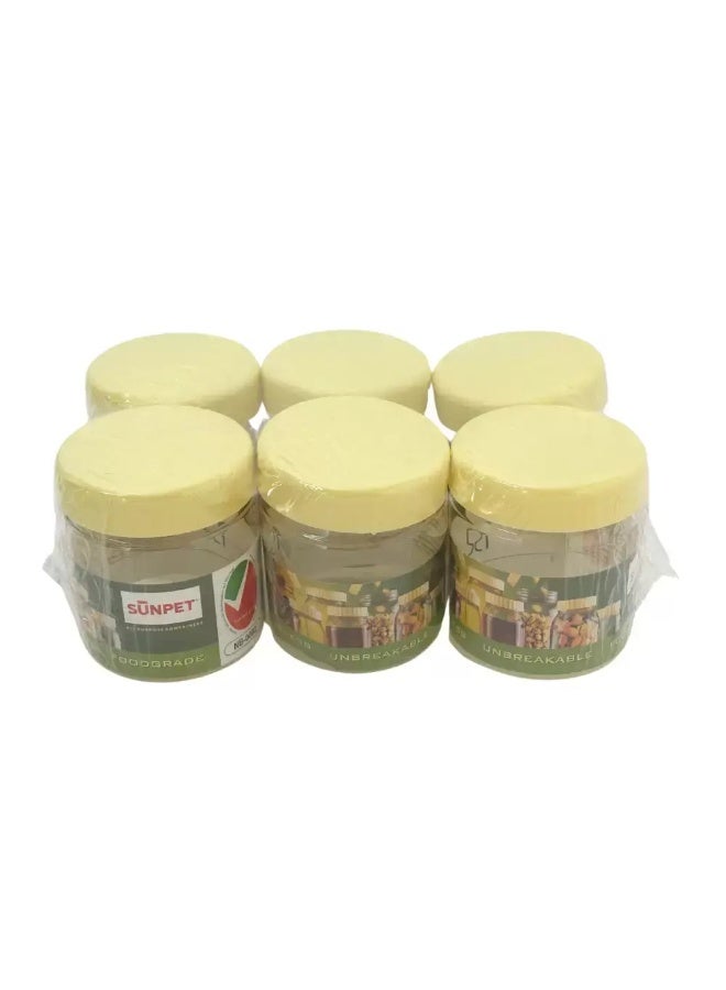 Sunpet Multipurpose Small Top Yellow Plastic Small Food Storage Container- 6X100ml - Image 1