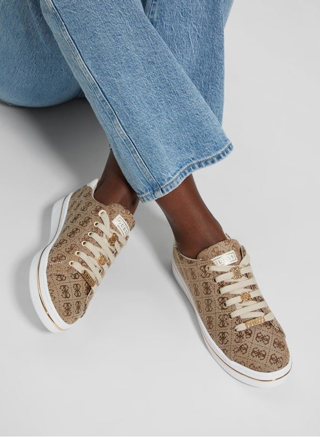 Guess Women's STASEY Sneaker, Medium Brown/Pink Logo 210, 5.5 - Image 2