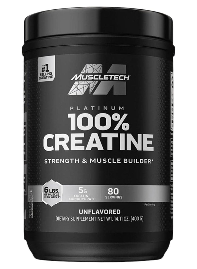MuscleTech Essential Series Platinum 100% Creatine Micronized And Hplc-tested Unflavored 80 Servings 400g - Image 1