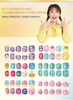 GROIC Girls Nail DIY Art Kit, 24 Piece Nail Patch Princess DIY Waterproof Nail Art Kit, Nail Art Tote Box, Nail Stickers and Multiple Tools  - Image 3