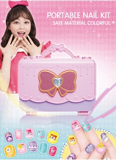 GROIC Girls Nail DIY Art Kit, 24 Piece Nail Patch Princess DIY Waterproof Nail Art Kit, Nail Art Tote Box, Nail Stickers and Multiple Tools  - Image 2