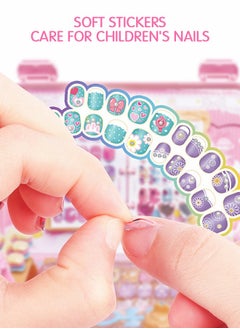 GROIC Girls Nail DIY Art Kit, 24 Piece Nail Patch Princess DIY Waterproof Nail Art Kit, Nail Art Tote Box, Nail Stickers and Multiple Tools  - Image 4