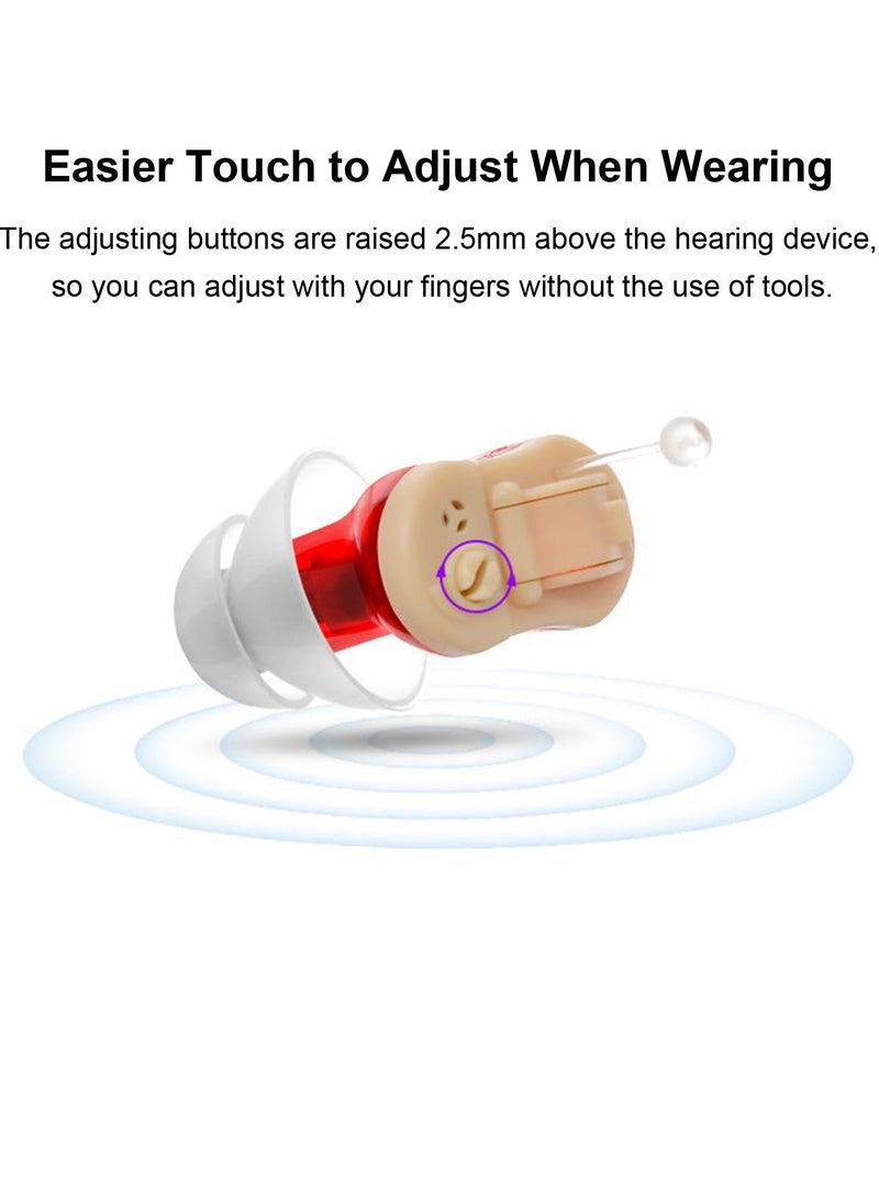 2PCS Mini Invisible Hearing-aid Sound Amplifier Volume Adjustable Ear Hearing Assistant Helper for Adults Seniors Daily & Travel - Image 3