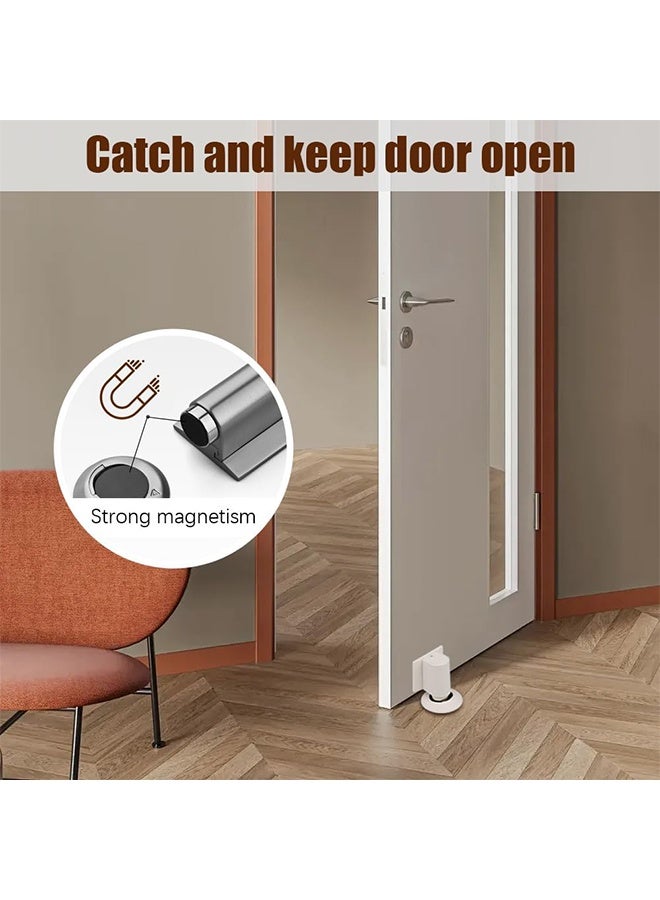 New Door Wedge Stopper, Magnetic Doors Stoppers for Bottom of Door, No Drill Invisible Doorstops for Inside Door, Heavy Duty Magnetic Doors Catch Holder to Keep Doors Open (Black) - Image 3