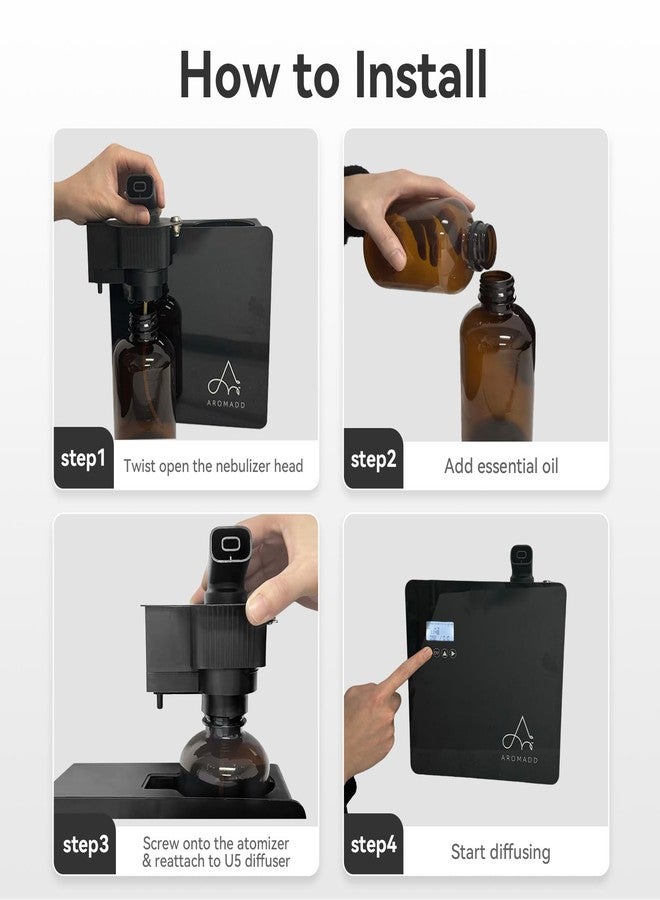 Aromadd AORMADD Replacement Nozzle Bottle Set, Only Compatible with U5 Diffuser (Black - Image 3
