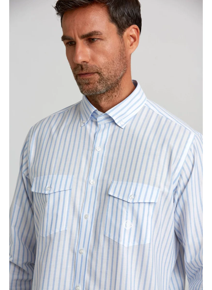 Bisse Men's Regular Fit Long Sleeve Sports Shirt Blue GM23Y231124_C35