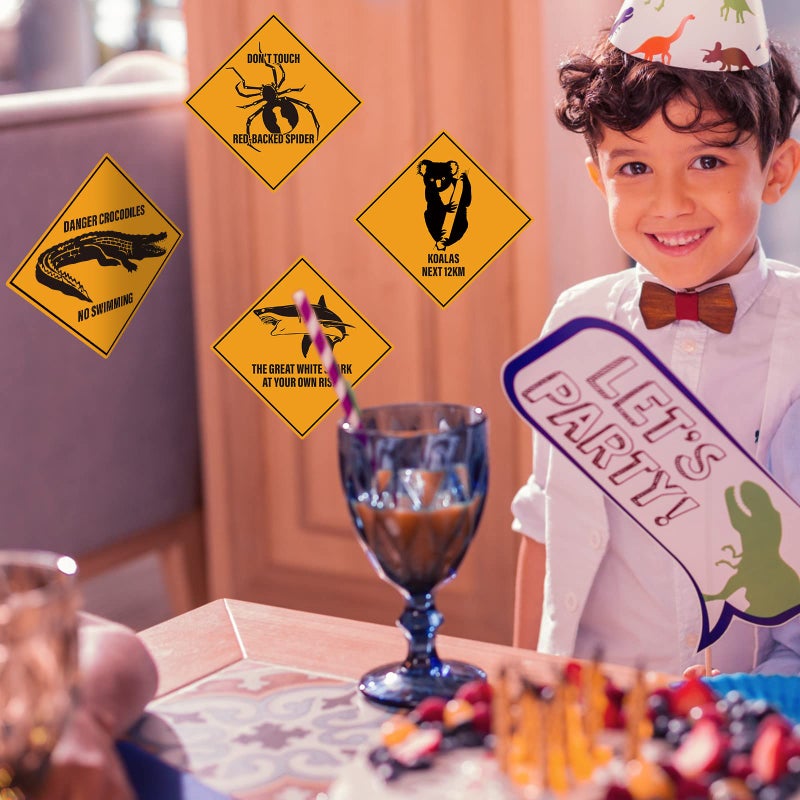 PerKoop 16 Pieces Australian Party Decoration Outback Road Sign Cutouts Australian Theme Outback Road Street Sign G'day Mate Wall Decor for Festive Occasions - Image 2