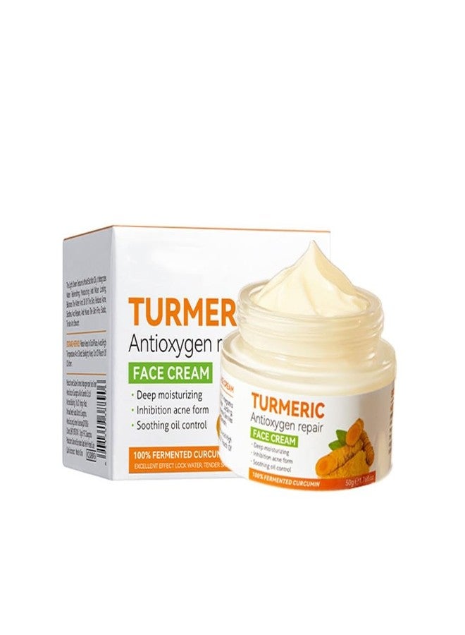 gcdat Turmeric Face Cream, Anti-Aging Facial Cream, Turmeric Face Cream with Vitamin C for Hydrating, Firming, Tightening Skin, Natural Turmeric Face Repair Cream for Normal, Dry, Oily & Combination Skin - Image 1