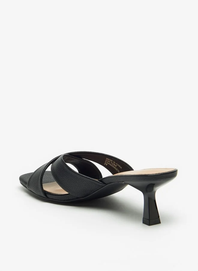 فلورا بيلا من شو إكسبرس Cross Strap Slip-On Sandals with Flared Heels