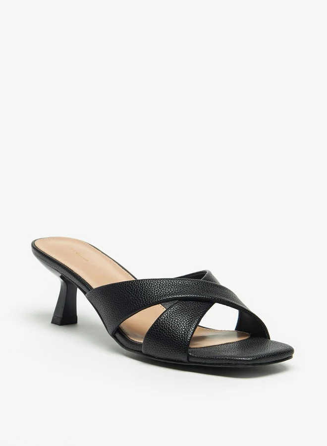 فلورا بيلا من شو إكسبرس Cross Strap Slip-On Sandals with Flared Heels