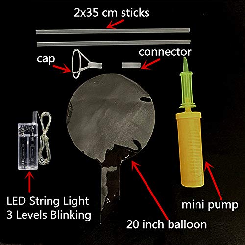 UZER LED Light Up Bobo Balloons with Sticks,6 Packs Flashing Handles,20 Inches Bubble Bobo Balloons,70 cm Sticks,Christmas Birthday Party Decoration - Image 4