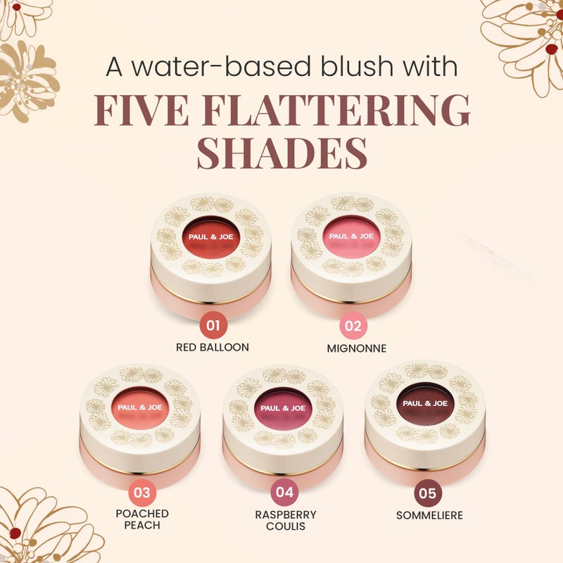 Paul & Joe Gel Blush, Bright and Buildable Makeup, Water-Based Gel Makeup Blush with Hydrating Oils for Dewy, Radiant Finish, Subtle Coral Cheek Tint, 03 Poached Peach, 0.71 oz - Image 4