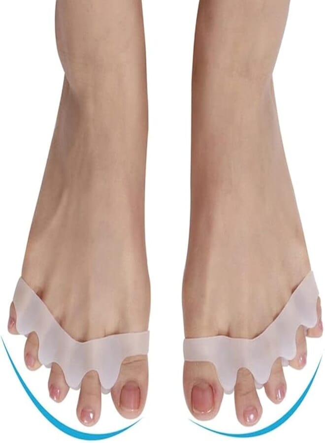 one piece 2pcs 1pair toe separator hallux valgus corrector finger bunion orthotics overlapping forefoot pad protector soft silicone tool 873929