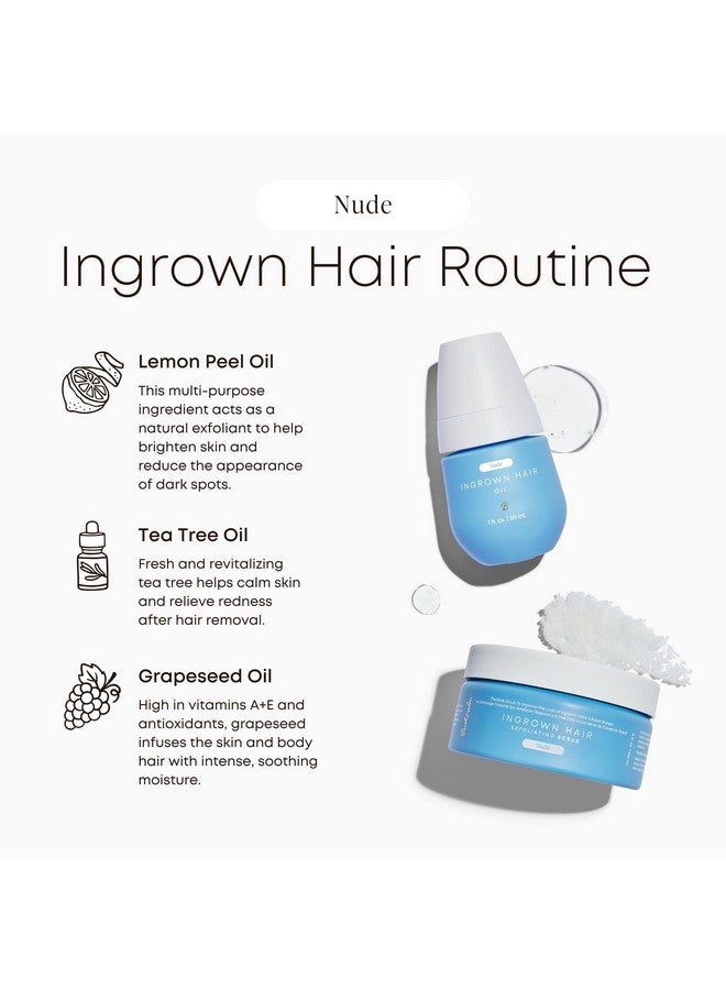 Bushbalm Ingrown Hair and Razor Bumps 2 Step Routine - Moisturize and Soothe - Nude Ingrown Hair Oil (30 ml), Nude Exfoliating Scrub (236 ml) - Nude - Image 3