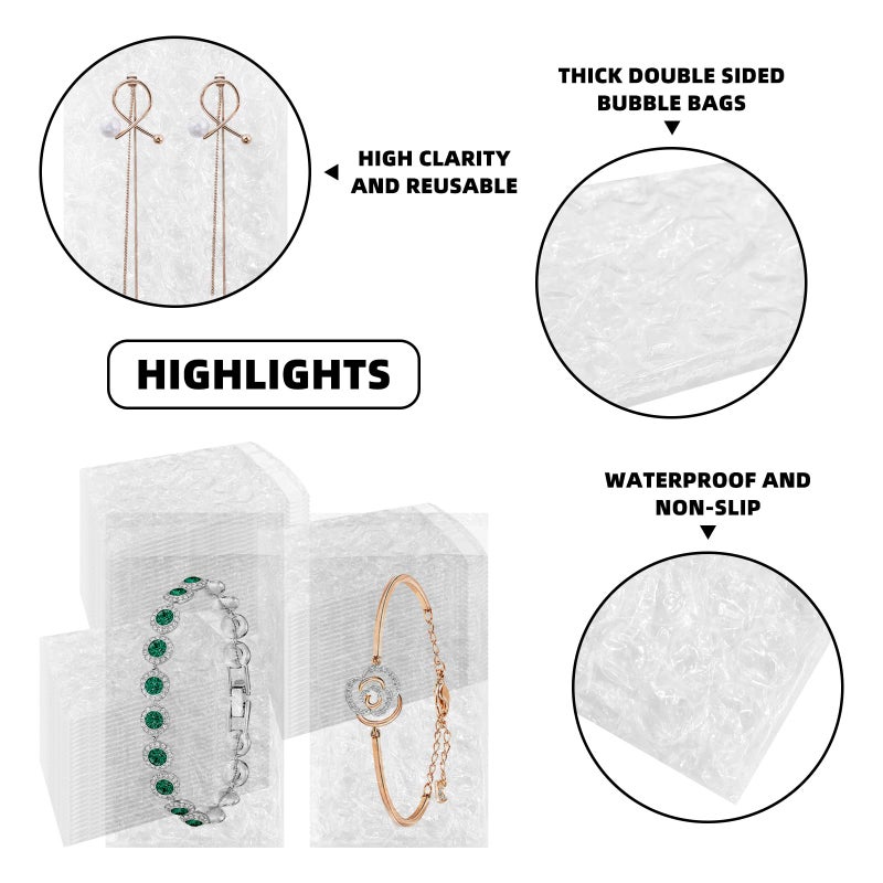 DEELEDM 100Pcs Small Bubble Wrap Pouches 2.36" x 3.15" Self Seal Mini Bubble Cushion Bags, Double Wall Bubble Pouch Bag Protective Wrap Shockproof Foam Bags for Badge Storage Shipping Packaging - Image 4
