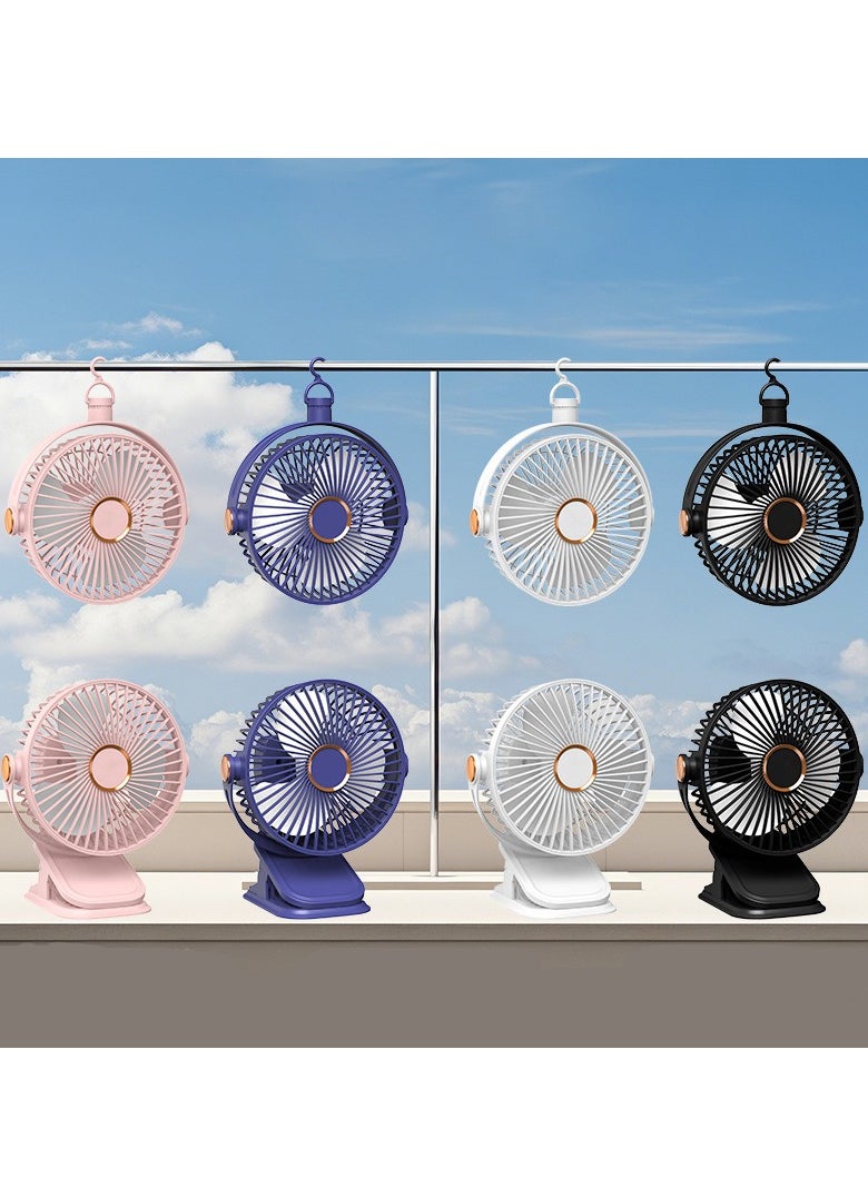 Generic - USB Desk Fan, 5 Speeds with Strong Airflow, 3 lighting modes, Multi-angle rotation  portable desk fan, for Home, Office, Dormitory, Desktop Table Fans（White） - Image 1