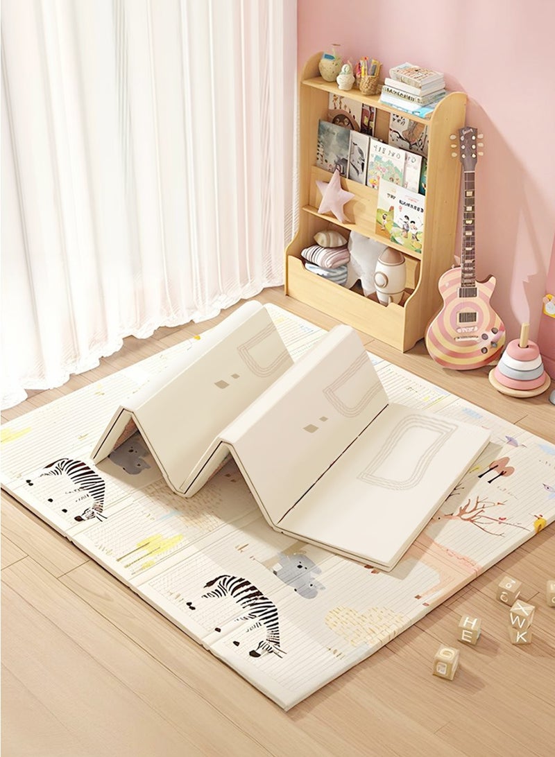 بيروي سجادة ألعاب أطفال قابلة للطي، سجادة متعددة الاستخدام مضادة للماء والانزلاق ذات وجهين، سميكة وناعمة، مريحة جدًا للاستخدام في المنزل والتخييم (180 سم * 150 سم) - Image 1