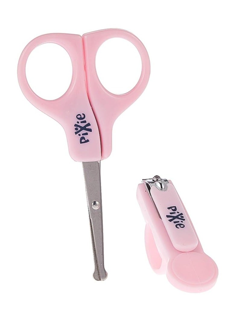 Pixie Baby Nail Cutter and Scissors Pink Pack Of 1 - Image 1