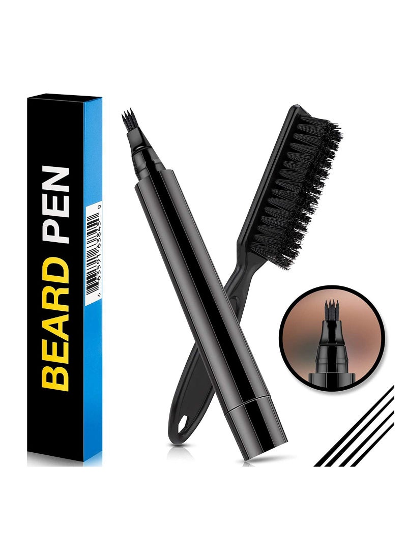 Generic Beard Filler Pen and Brush Kit Black  - Image 1