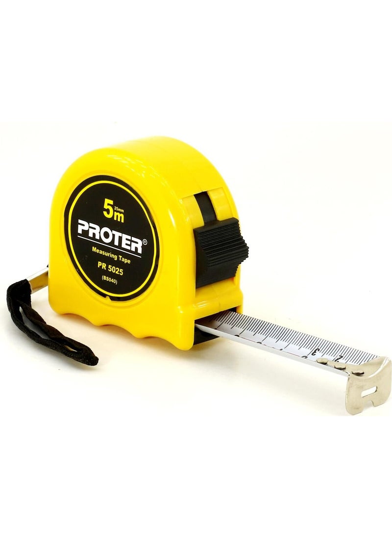 Proter Steel Tape Measure with Stop 5 M x 25 mm  - Image 1