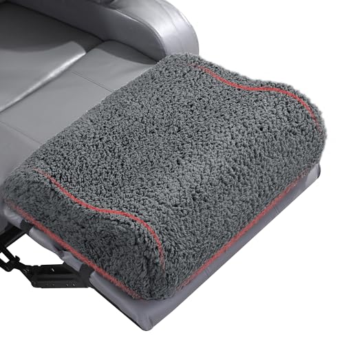 HOMBYS Extra Large Recliner Leg Pillow Sherpa Foam Foot Rest for Sleeping Rest Wave Shape Recliner Cushion Multipurpose Footrest Extender Back Lumbar Pillow for Recliner Bed Sofa Grey - Image 1
