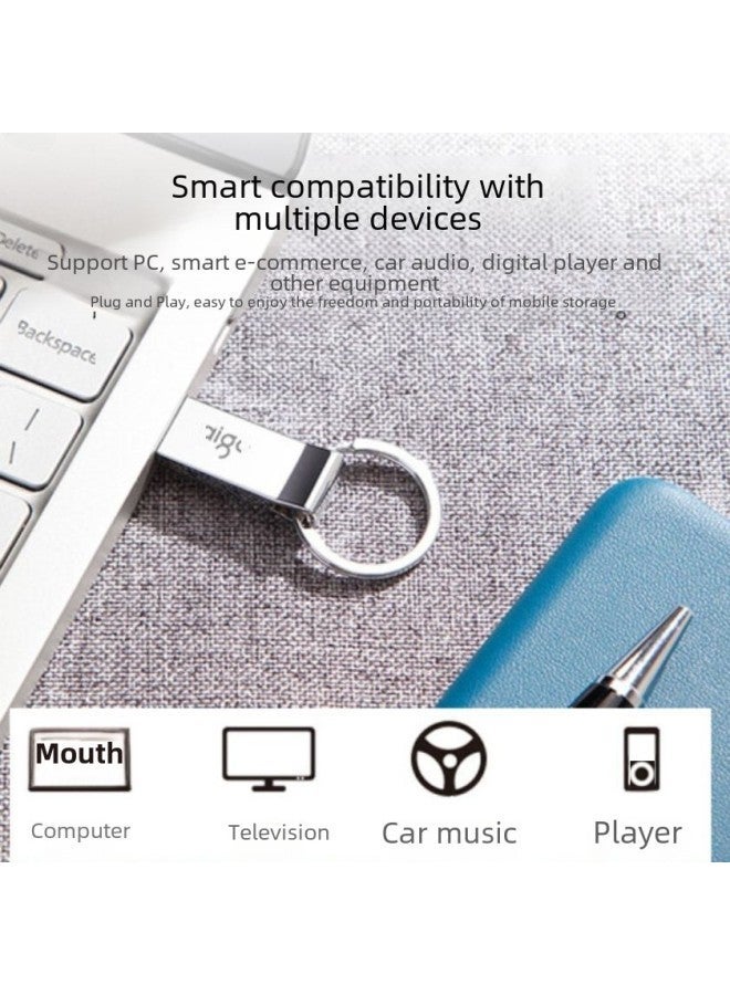Aigo U210 Metal Waterproof Usb Flash Drive Logo Customizable For Business Office Stick-Color:Metallic Silver-Capacity:32GB - Image 4
