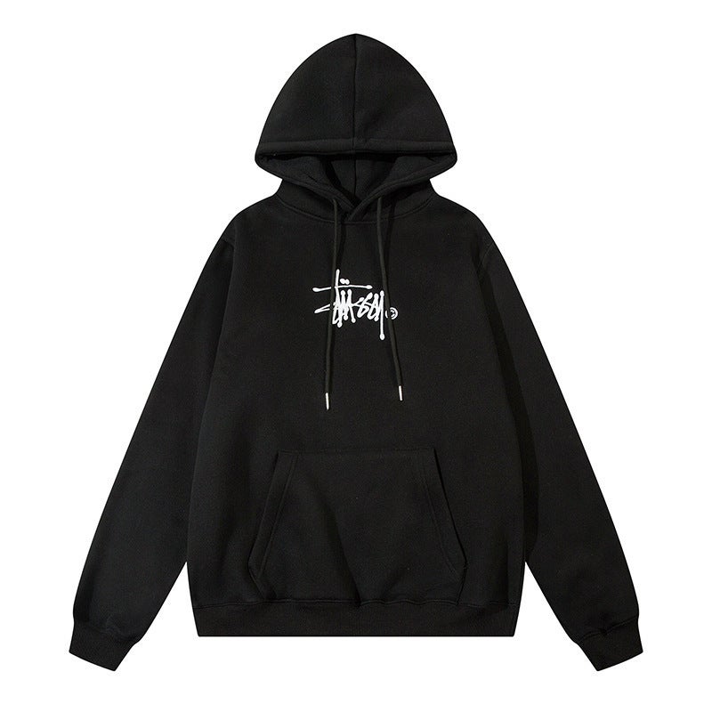 Zip-Up Hooded Sweatshirt with Embroidered Patch, Thick Cotton, Unisex Casual Fit - Image 1