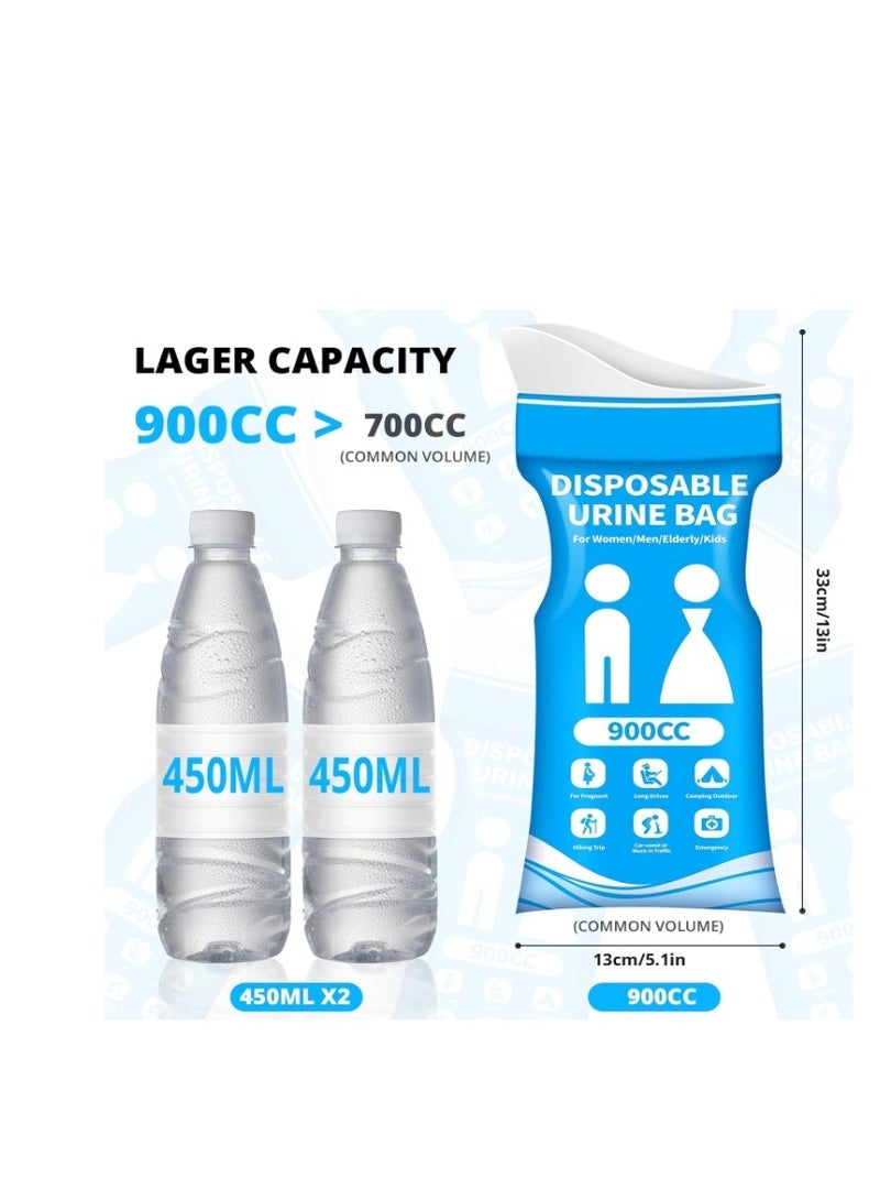 OASIS-TH 10 PCS 900cc Disposable Urine Bag, Emergency Portable Urinal Bags for Men/Women, Unisex Pee and Vomit Bags for Travel, Camping, Long Trips, Pregnant Women, Kids - Image 2