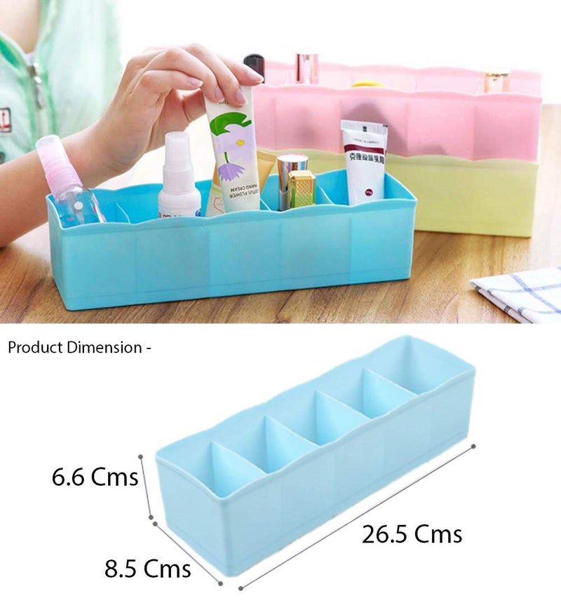PUHBRHY Multipurpose Stackable Wardrobe Drawer Organizer Rack Socks Undergarments Hanky tie Innerwear jwelary Dressing Organizer Wardrobe Organiser Rack for Small Clothes Pack of 6 - Image 2