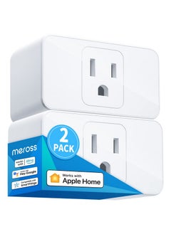 meross Smart Plug Mini, 15A & Reliable Wi-Fi, Support Apple HomeKit, Siri, Alexa, Echo, Google Assistant and Nest Hub, App Control, Timer, No Hub Needed, 2.4G WiFi Only, 2 pack