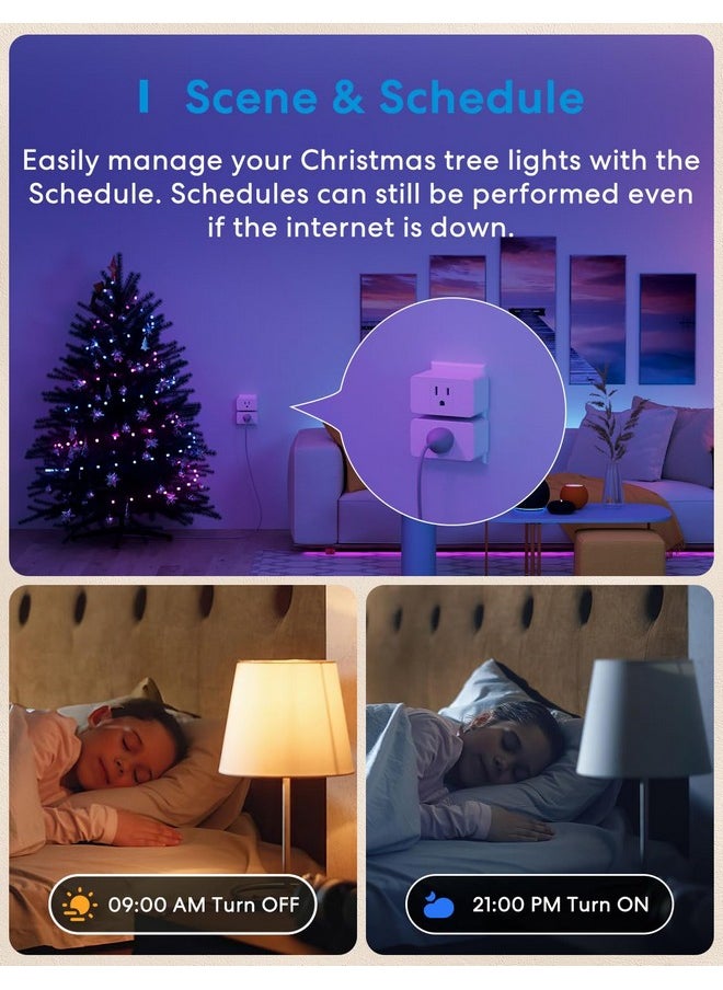 meross - meross Smart Plug Mini, 15A & Reliable Wi-Fi, Support Apple HomeKit, Siri, Alexa, Echo, Google Assistant and Nest Hub, App Control, Timer, No Hub Needed, 2.4G WiFi Only, 2 pack - Image 1