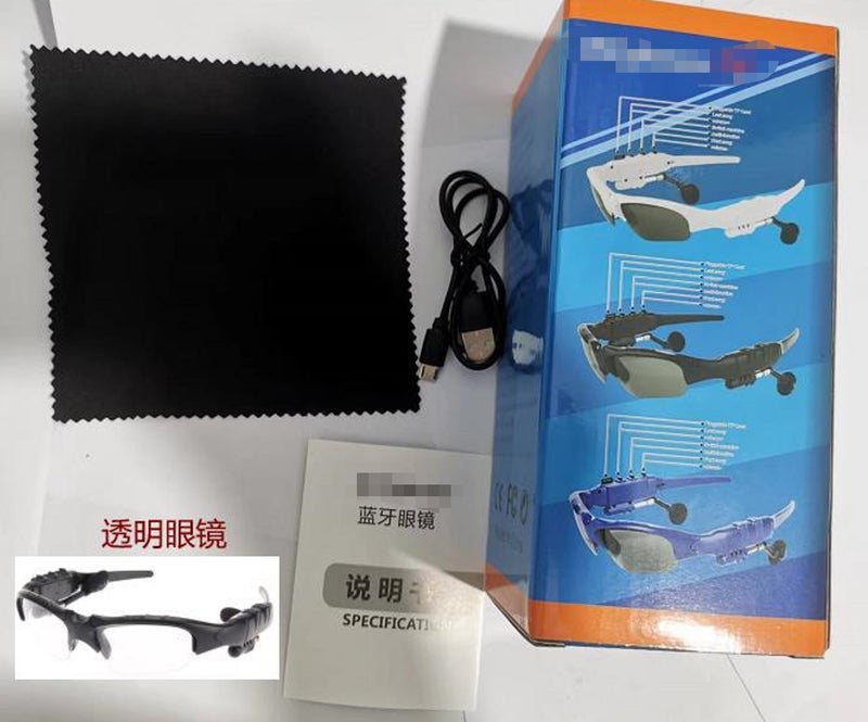 Bluetooth glasses headset 4.1 Earbuds in-ear stereo listening glasses wireless sports polarized sunglasses RC Blue + color box - Image 3