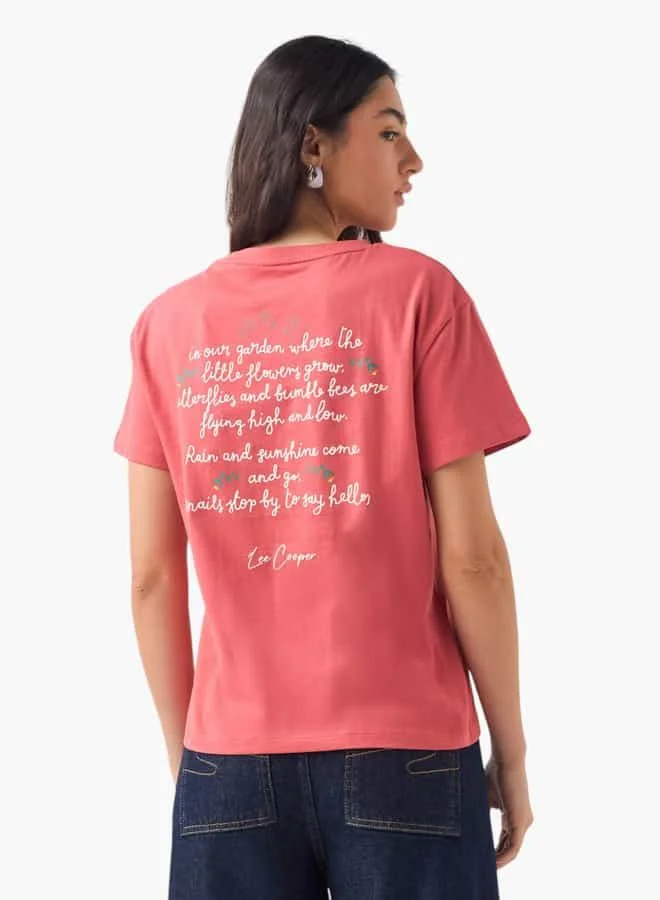 Lee Cooper Lee Cooper Printed T-shirt with Crew Neck and Raglan Sleeves