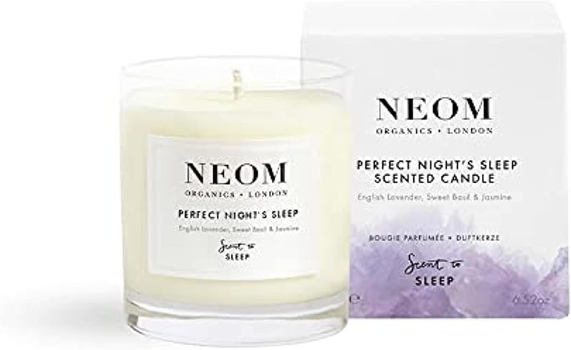 شمعة NEOM - رائحة النوم المثالية (فتيلة واحدة) | لافندر وياسمين | شمعة عطرية بزيوت أساسية | رائحة للنوم