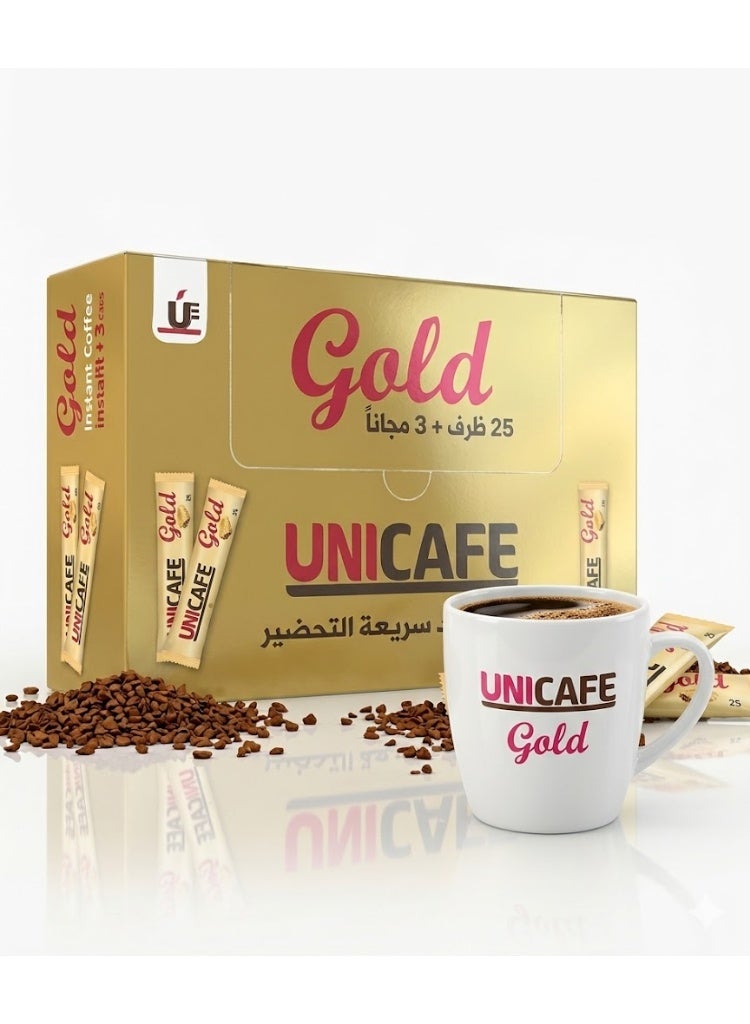 UniCafe Gold - Instant Coffee Sticks - 25 Sachets + 3 Free Sachets - Image 2