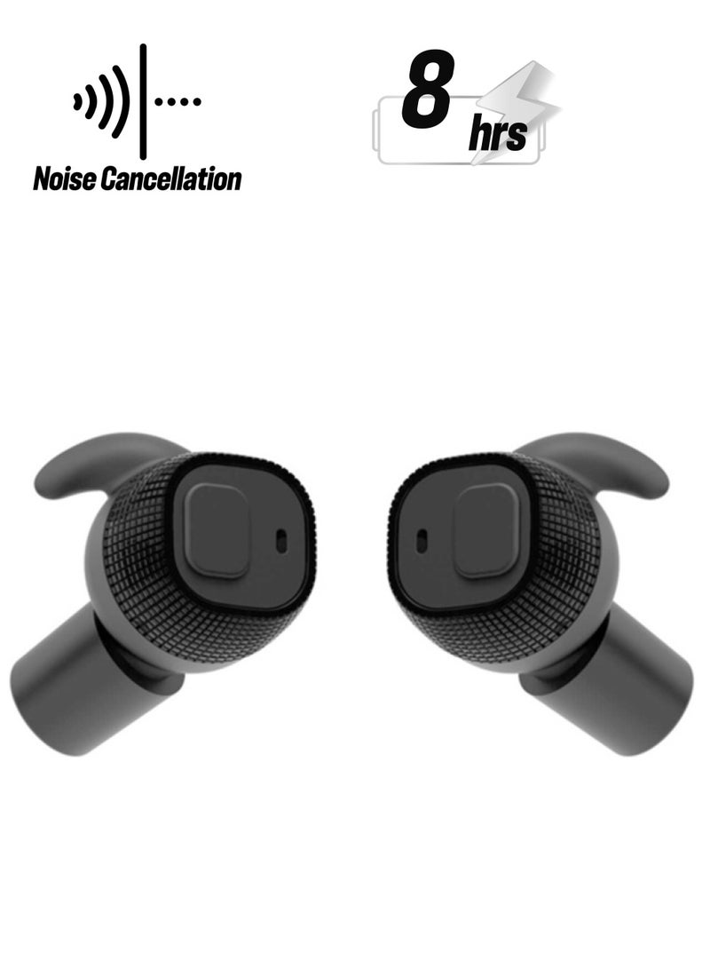 ارواق سماعات أذن عسكرية M20، سماعات أذن تكتيكية مضادة للضوضاء، سدادات أذن محمولة وخفيفة الوزن وعالية الجودة، تصميم أنيق وسماعات أذن متينة لحماية السمع، (أسود)