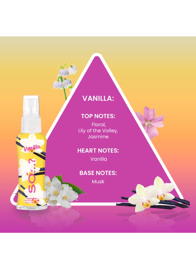 So..? Body Mist By Womens Mini Mist Body Mist Gift Set, With Pink Grapefruit, Vanilla, Candy Floss & Sweet Pea, Fragrance Spray Set (4X50Ml).  - Image 4