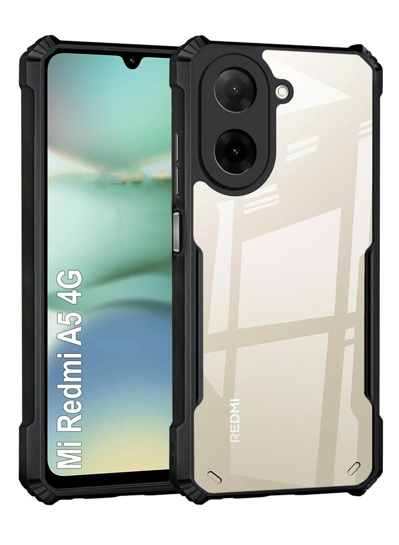 Case for Redmi A5 Clear Cover Hard PC Back Cover with Shockproof TPU Black Border 360 Degree Impact Resistant non-Yellowing Transparent Cover For Redmi A5 - Image 1