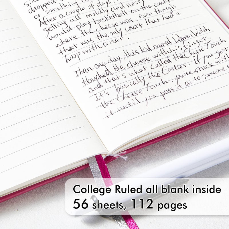 feela Pocket Small Notebooks Bulk, Mini Cute Notepads Hardcover College Ruled Lined Journals with Pen Holder for School Business Memos, with 15 Black Pens, 3.5â€x 5.5â€, 15 Pack, A6, Solid Colors - Image 3