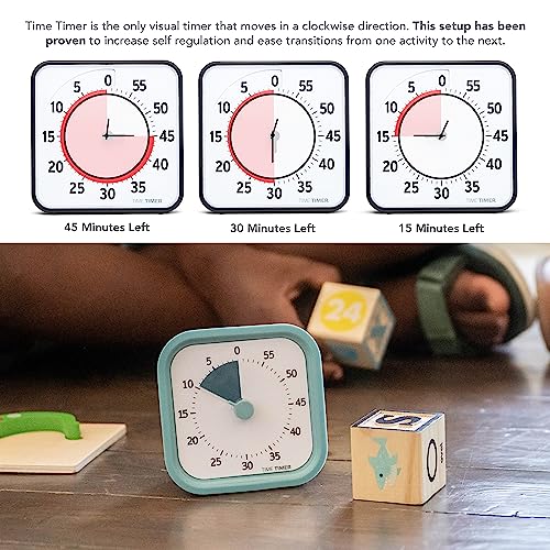 Time Timer Home MOD ââ‚¬â€ 60 Minute Kids Visual Timer Home Edition ââ‚¬â€ for Homeschool Supplies Study Tool, Timer for Kids Desk, Office Desk and Meetings with Silent Operation (Lake Day Blue) - Image 5