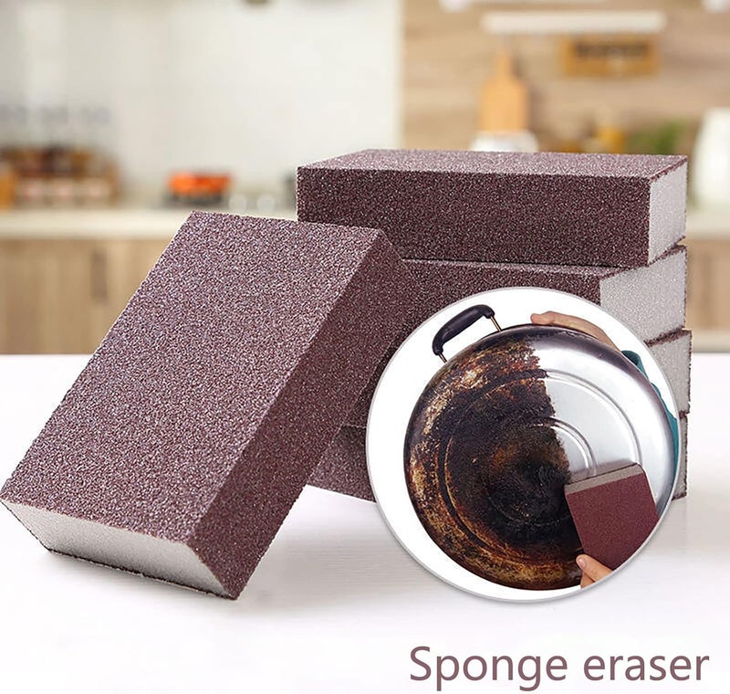 klarako Nano Carborundum Sponge, Nano Emery Sponges,Magic Stainless Steel Cleaner, Emery Sponge Brush for Pots and Pans, Magic Clean Rub Pot Rust Focal Stains Sponge Removing Tool (6PCS) - Image 2
