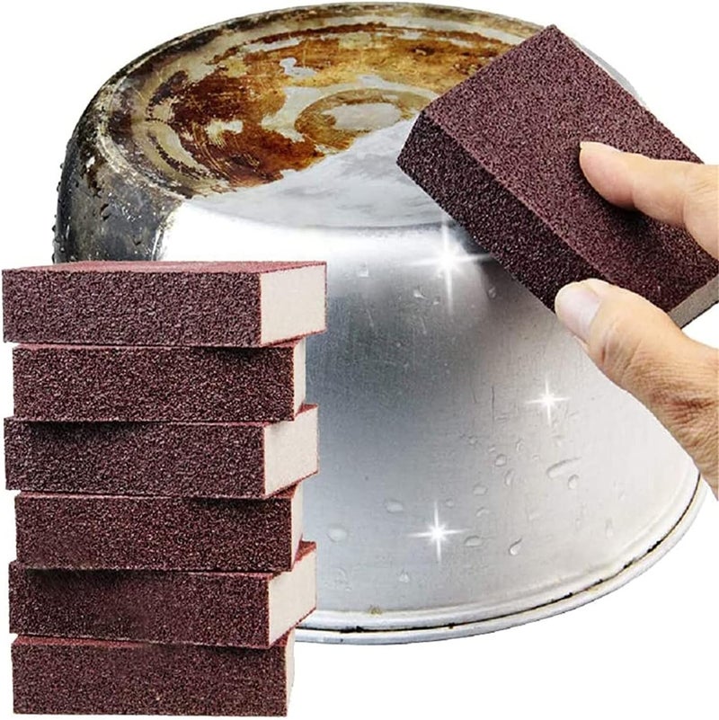 klarako Nano Carborundum Sponge, Nano Emery Sponges,Magic Stainless Steel Cleaner, Emery Sponge Brush for Pots and Pans, Magic Clean Rub Pot Rust Focal Stains Sponge Removing Tool (6PCS) - Image 1