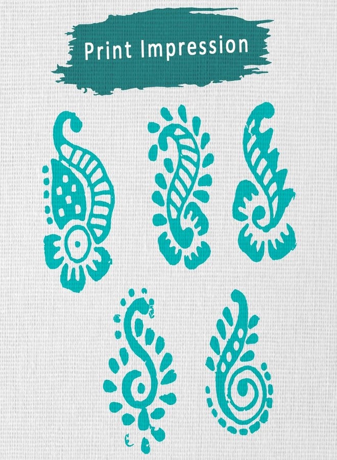 TwoGrams | Set of 5 | Wooden Stamp Block, Printing Stamp Design Set | Block for Printing Saree Border | Dresses, Craft Card Making, Scrapbook, Clay Pottery - Image 3