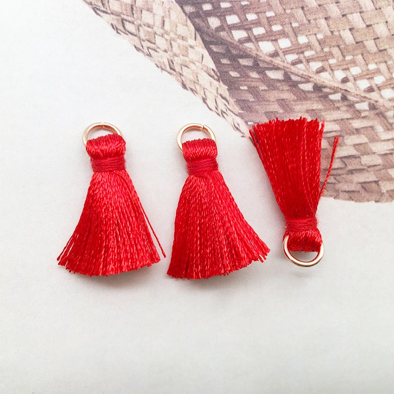 1 tassel handmade multicolor wholesale DIY handmade earrings keychain bag pendant accessories tassel hanging tassel Chinese Red Tassel -14740