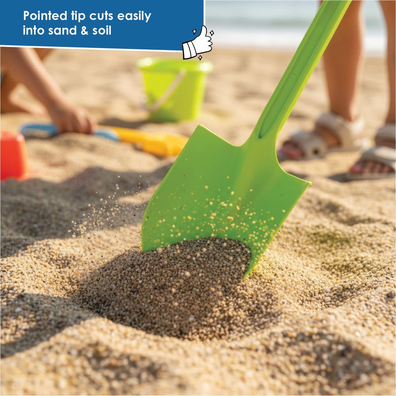 alldoro XXL Sand Shovel 63cm Pointed Blade | Ergonomic Green Handle | Durable Plastic | Sandbox Beach Garden Digging Tool for Kids Age 1.5+ - Image 3