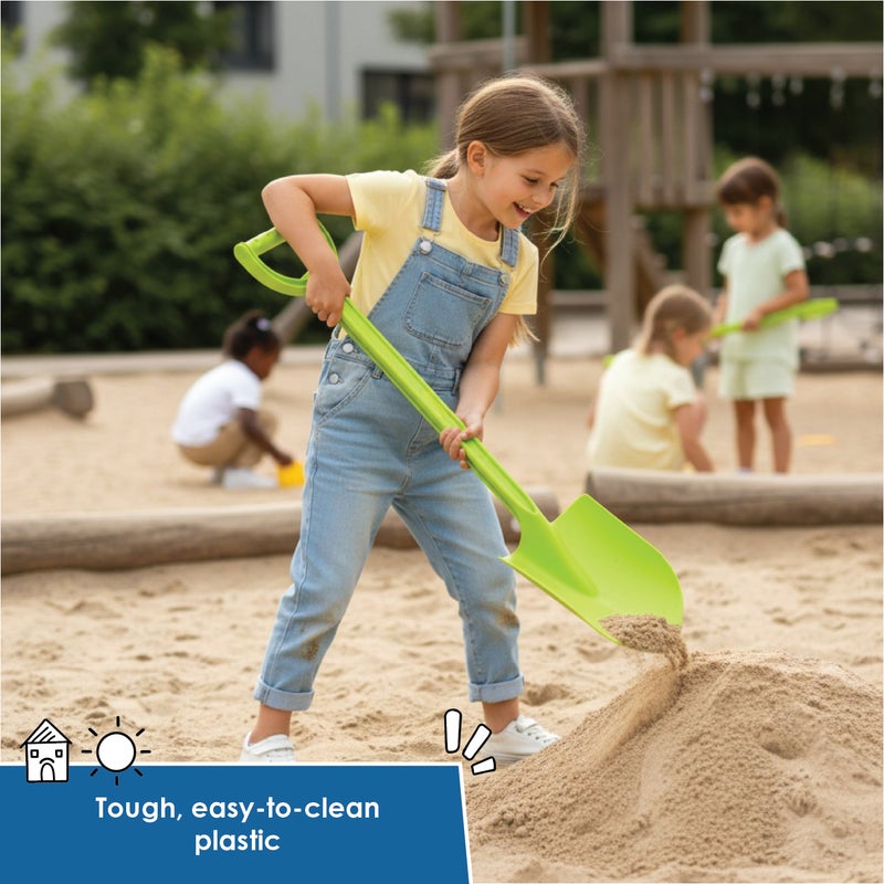 alldoro XXL Sand Shovel 63cm Pointed Blade | Ergonomic Green Handle | Durable Plastic | Sandbox Beach Garden Digging Tool for Kids Age 1.5+ - Image 4