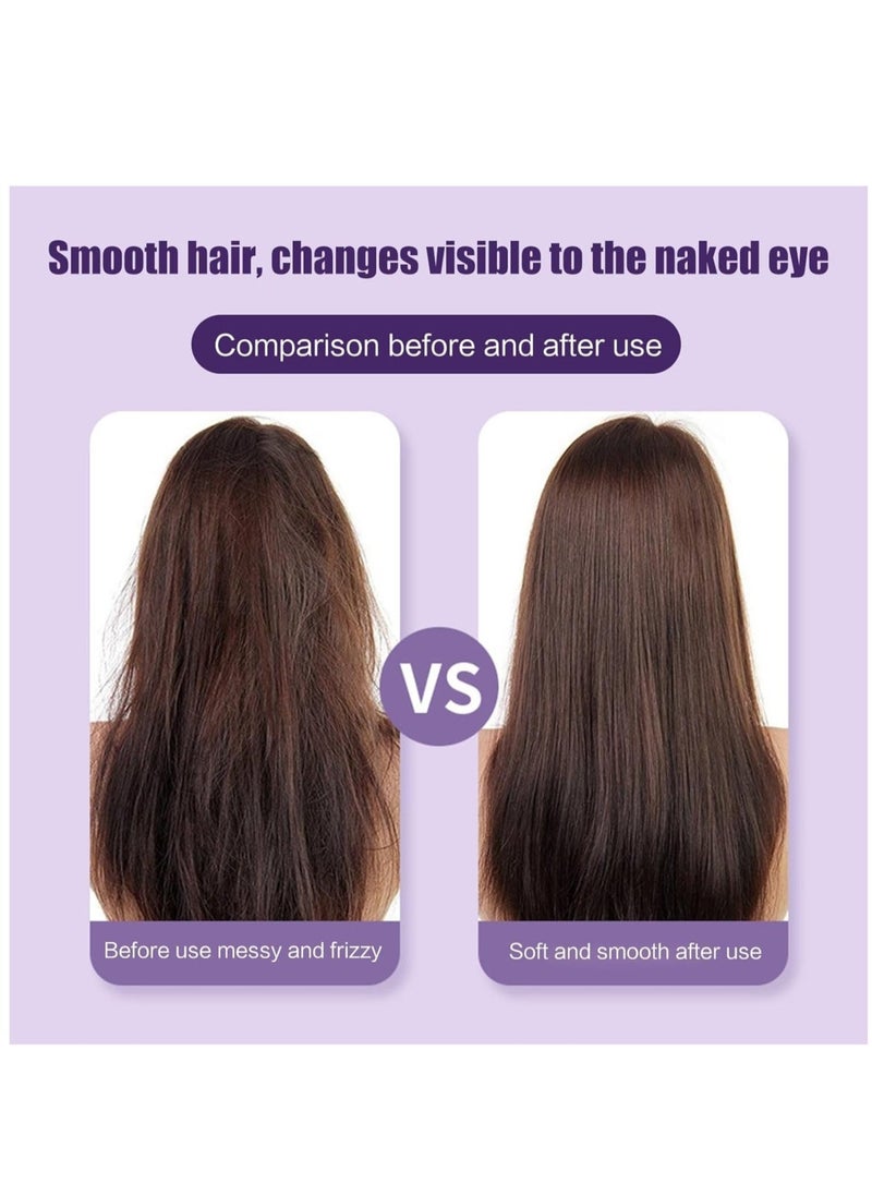 ELTRAZONE Mini Rechargeable Hair Straightener Brush - Portable Hot Comb Hair Straightener for Women, Purple - Image 3